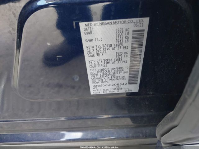 2022 NISSAN PATHFINDER 5N1DR3CA3NC206542 Photo 8