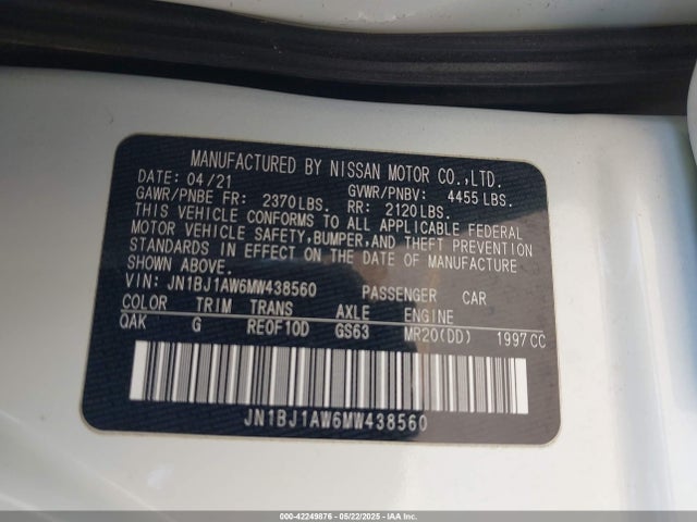 JN1BJ1AW6MW438560 Nissan 2021