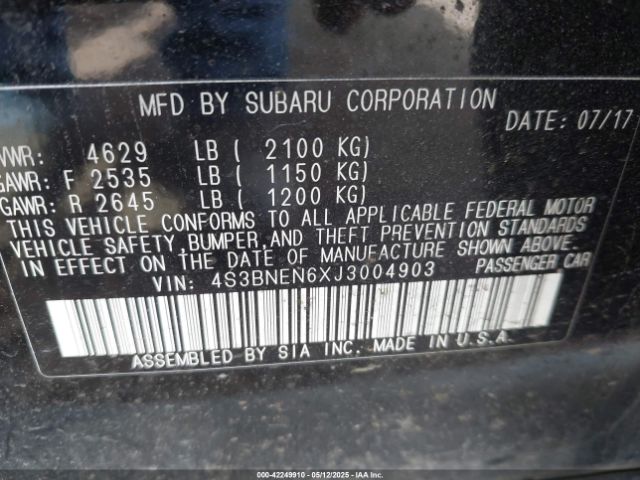 4S3BNEN6XJ3004903 Subaru Legacy 3.6r Limited