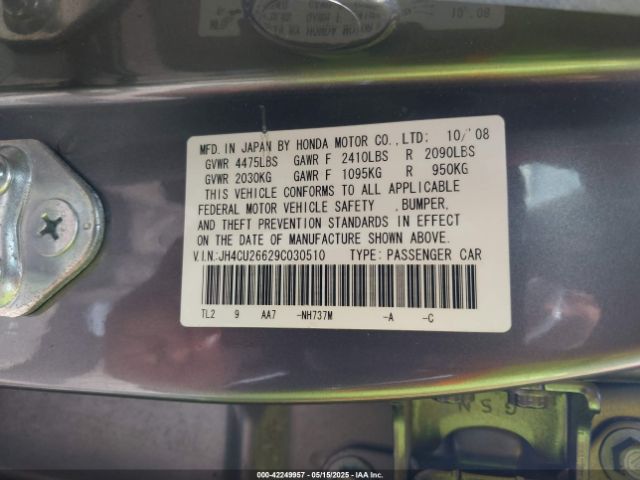 2009 ACURA TSX JH4CU26629C030510 Photo 8