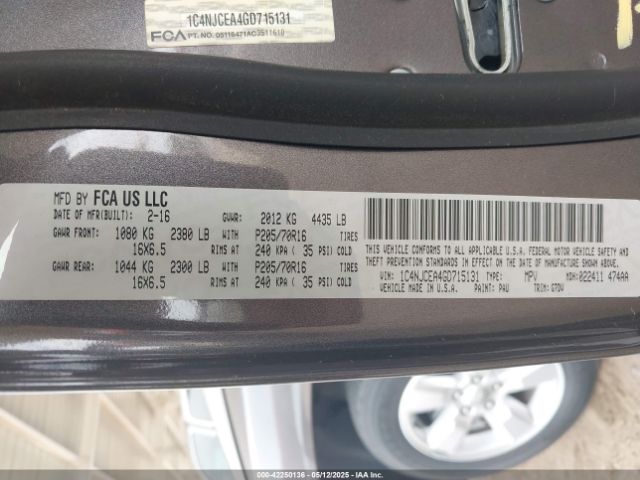 1C4NJCEA4GD715131 Jeep Compass Latitude