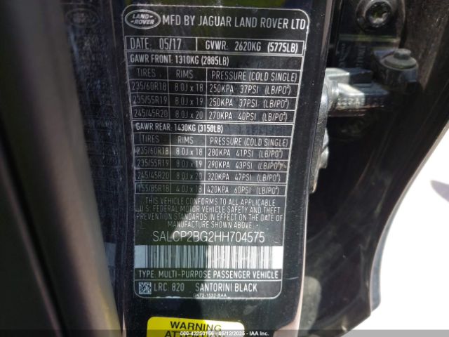 SALCP2BG2HH704575 Land Rover Discovery Sport Se