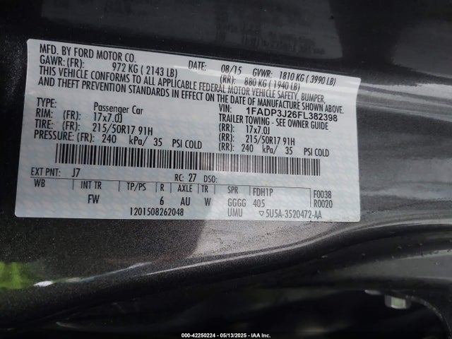 Ford Focus Titanium 2015 1FADP3J26FL382398 Image 9