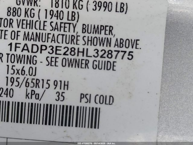 1FADP3E28HL328775 Ford FOCUS S