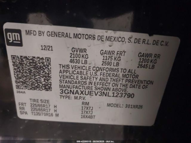 2022 CHEVROLET EQUINOX 3GNAXUEV3NL123790 Photo 8