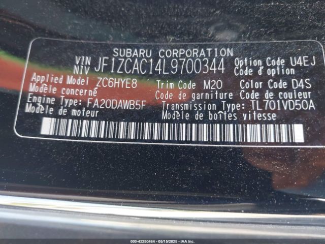 2020 SUBARU BRZ JF1ZCAC14L9700344 Photo 8