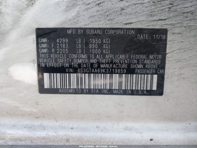 4S3GTAA69K3719859 Subaru Impreza 2.0i