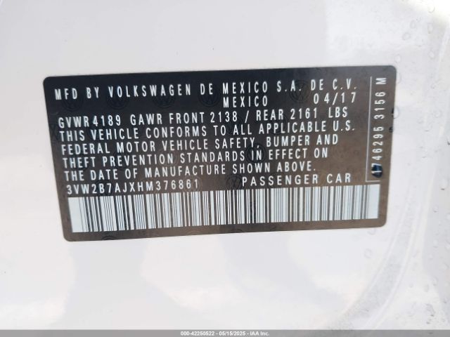 3VW2B7AJXHM376861 Volkswagen Jetta 1.4t S