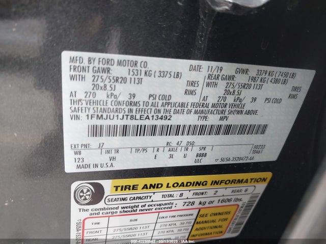 1FMJU1JT8LEA13492 Ford 3.5l gtdi