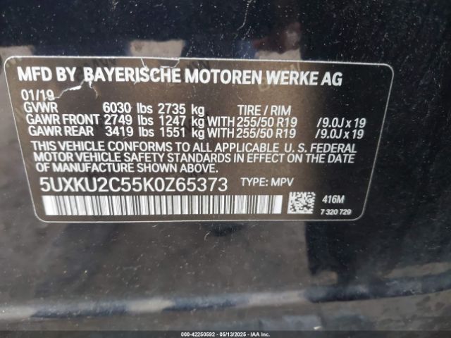 2019 BMW X6 5UXKU2C55K0Z65373 Photo 8