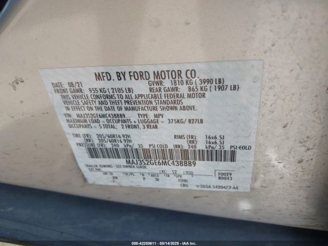 2021 FORD ECOSPORT MAJ3S2GE6MC438889 Photo 8