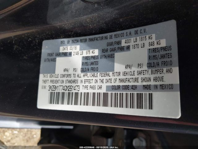 3MZBM1T74GM291473 Mazda Mazda3 I Sport