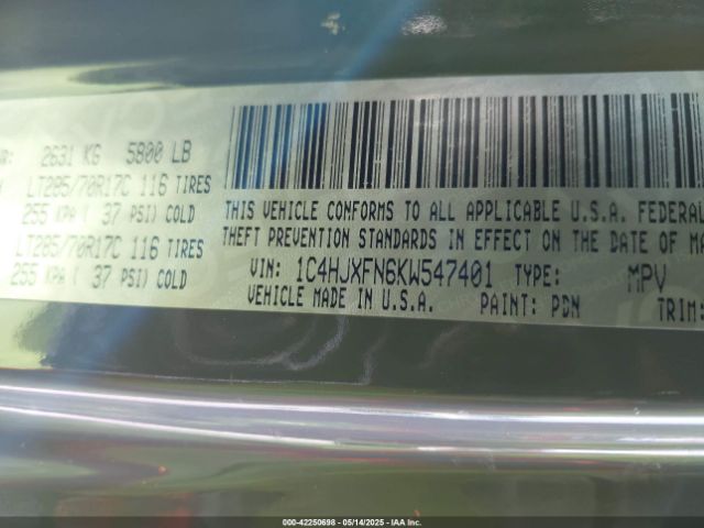 1C4HJXFN6KW547401 Jeep Wrangler Unlimited Rubicon 4x4