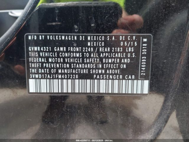 3VWD17AJ1FM407228 Volkswagen Jetta 1.8t Sport