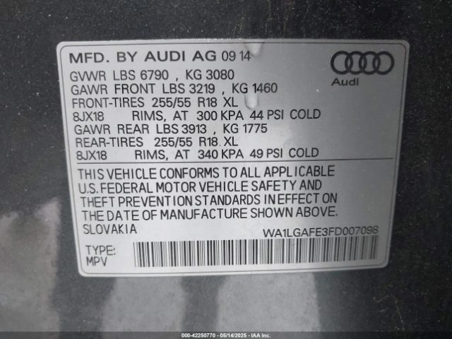 2015 AUDI Q7 WA1LGAFE3FD007098 Photo 8