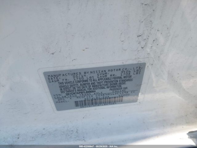 3N1CN7AP8FL809084 Nissan Versa 1.6 Sv