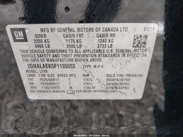 2GNALAEK5F1135653 Chevrolet EQUINOX LS