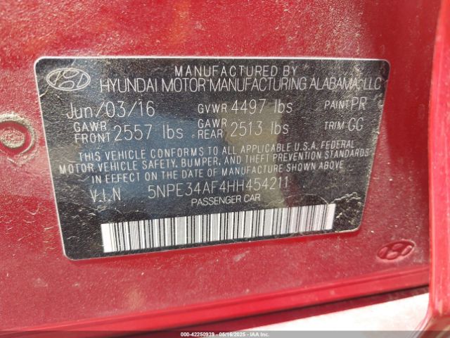 5NPE34AF4HH454211 Hyundai Sonata Sport