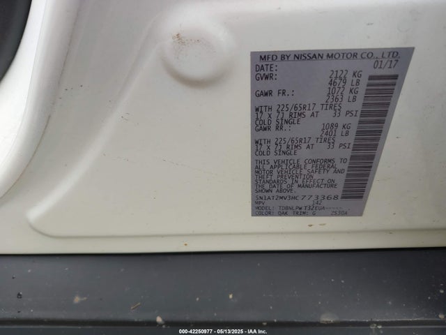 5N1AT2MV3HC773368 Nissan ROGUE S
