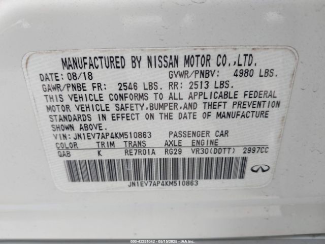 JN1EV7AP4KM510863 Infiniti Q50 3.0t Sport