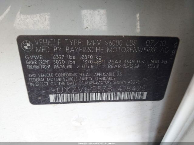 2011 BMW X5 5UXZV8C57BL418425 Photo 8