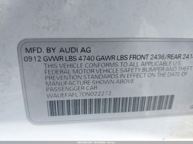 2013 AUDI A4 WAUEFAFL7DN022272 Photo 8