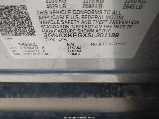 3GNAXKEGXSL201189 Chevrolet Equinox Fwd Activ