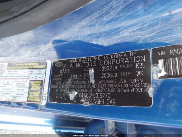KNAFX4A88F5319270 KIA FORTE EX