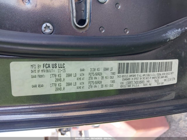 RAM 1500 2016 1C6RR7LTXGS185451 Image 9