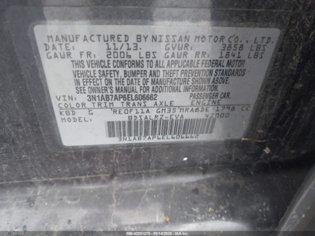 3N1AB7AP6EL606662 Nissan SENTRA SR