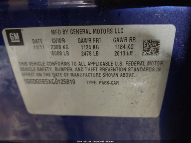 2012 CADILLAC CTS 1G6DG5E5XC0125819 Photo 8