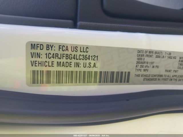 1C4RJFBG4LC364121 Jeep Grand Cherokee Limited 4x4