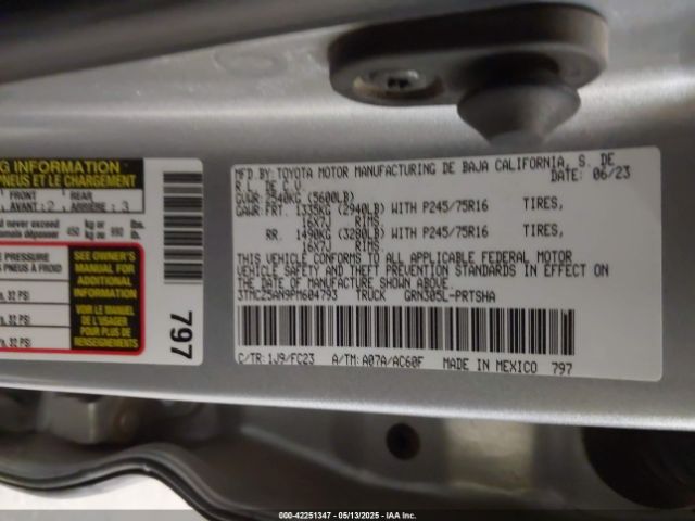 3TMCZ5AN9PM604793 Toyota 2gr-fks