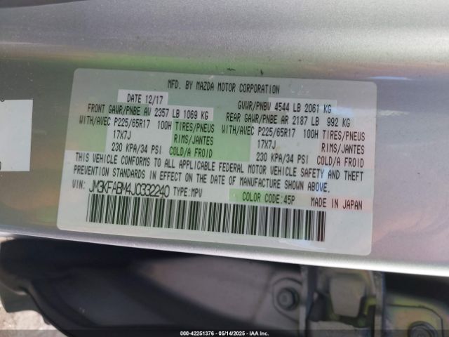 JM3KFABM4J0332240 Mazda CX-5 SPORT