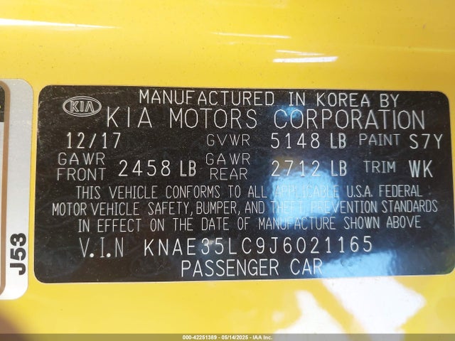 KIA tgdi lamda ii 2018 KNAE35LC9J6021165 Image 9