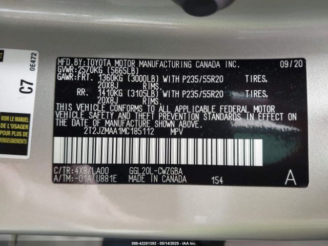 2T2JZMAA1MC185112 Lexus RX 350