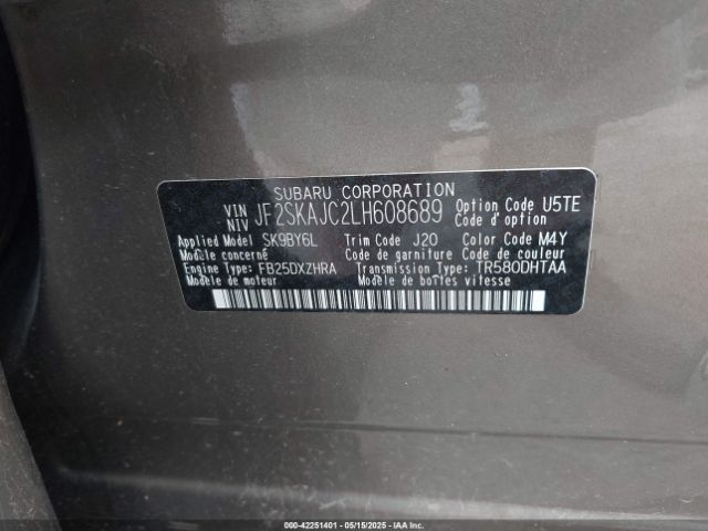 JF2SKAJC2LH608689 Subaru Forester Premium