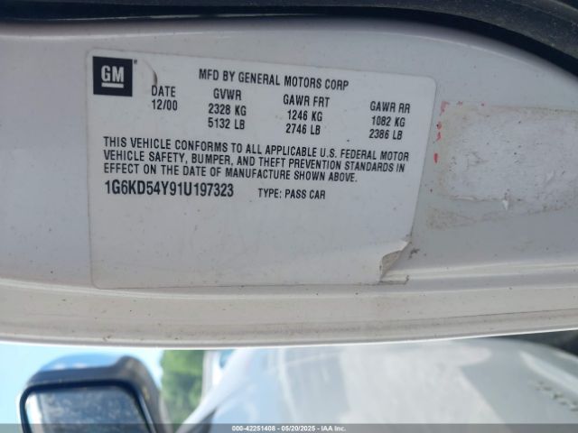 2001 CADILLAC DEVILLE 1G6KD54Y91U197323 Photo 8