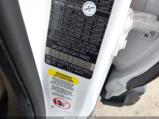 SALVP2BG1GH118442 Land Rover Range Rover Evoque Se/se Premium