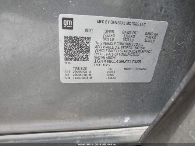 2022 GMC ACADIA 1GKKNKL45NZ117388 Photo 8