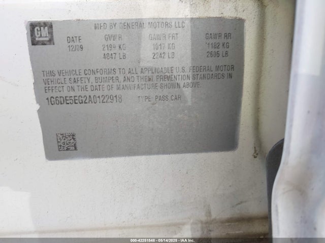 2010 CADILLAC CTS 1G6DE5EG2A0122918 Photo 8