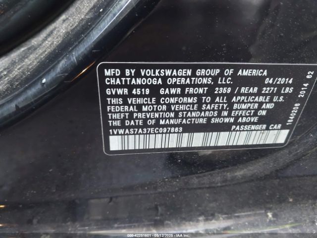 1VWAS7A37EC097863 Volkswagen Passat 1.8t S