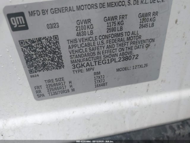 3GKALTEG1PL238072 GMC Terrain Awd Sle