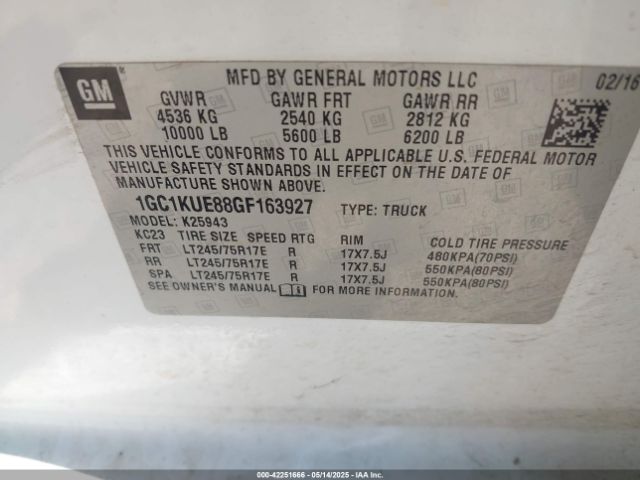 1GC1KUE88GF163927 Chevrolet Silverado 2500hd Wt