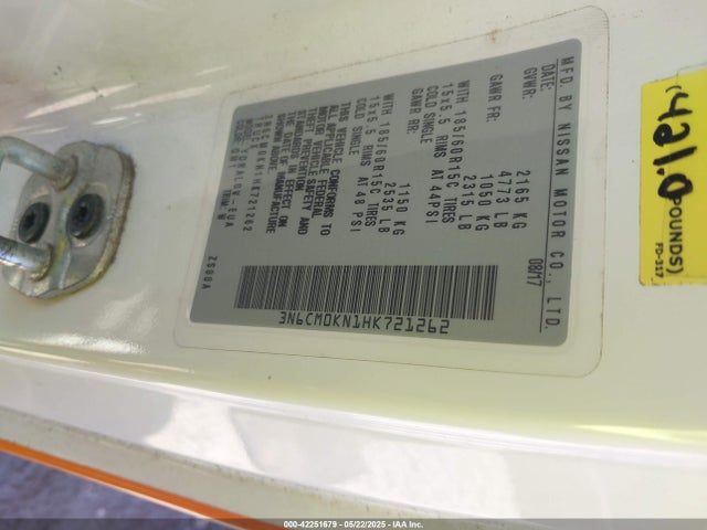 3N6CM0KN1HK721262 Nissan NV200 SV