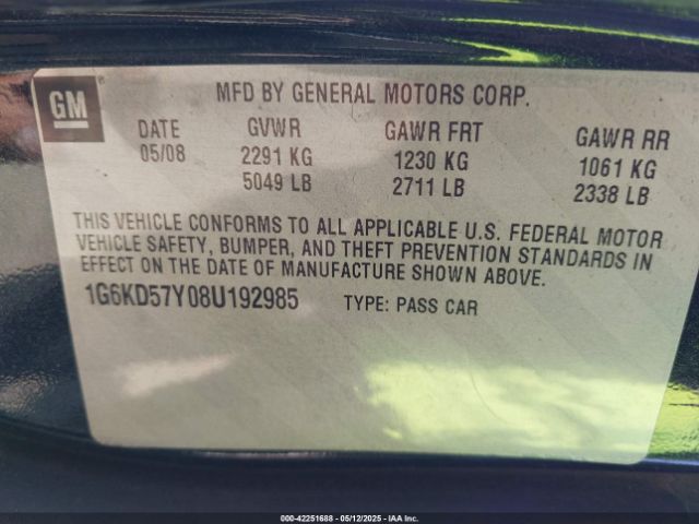 2008 CADILLAC DTS 1G6KD57Y08U192985 Photo 8