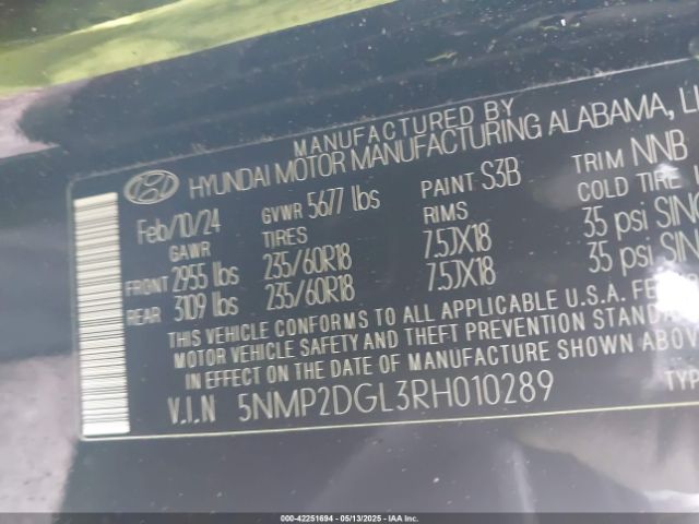 2024 HYUNDAI SANTA FE 5NMP2DGL3RH010289 Photo 8