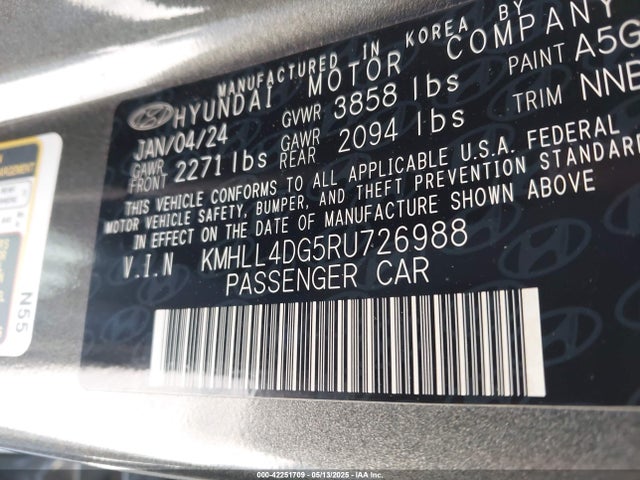 Hyundai mpi nu pe 2024 KMHLL4DG5RU726988 Image 9