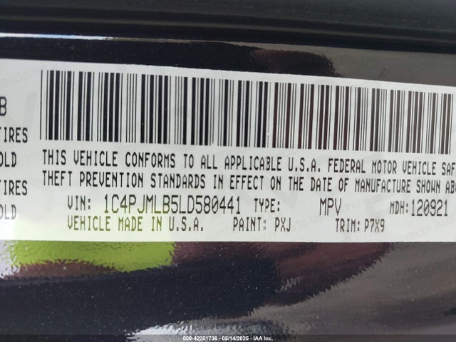 1C4PJMLB5LD580441 Jeep Cherokee Latitude Plus 4x4