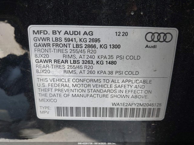 2021 AUDI Q5 WA1E2AFY2M2045125 Photo 8